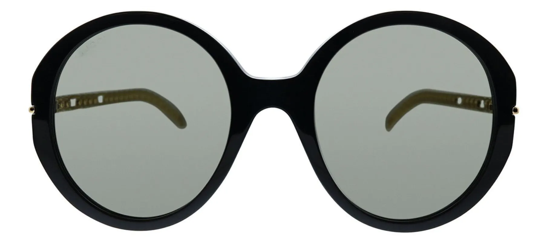 Gucci GG 0726S 005 Round Acetate Black Sunglasses with Grey Lens sold by Gaffos