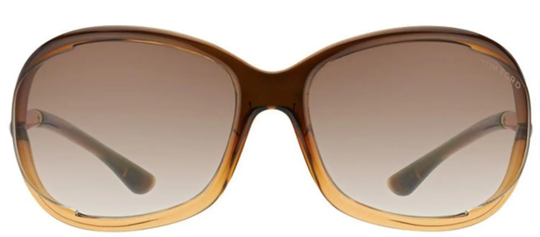 Tom Ford Jennifer TF 8 50F Fashion Plastic Brown Sunglasses with Grey Gradent Gradient Lens made by Gaffos