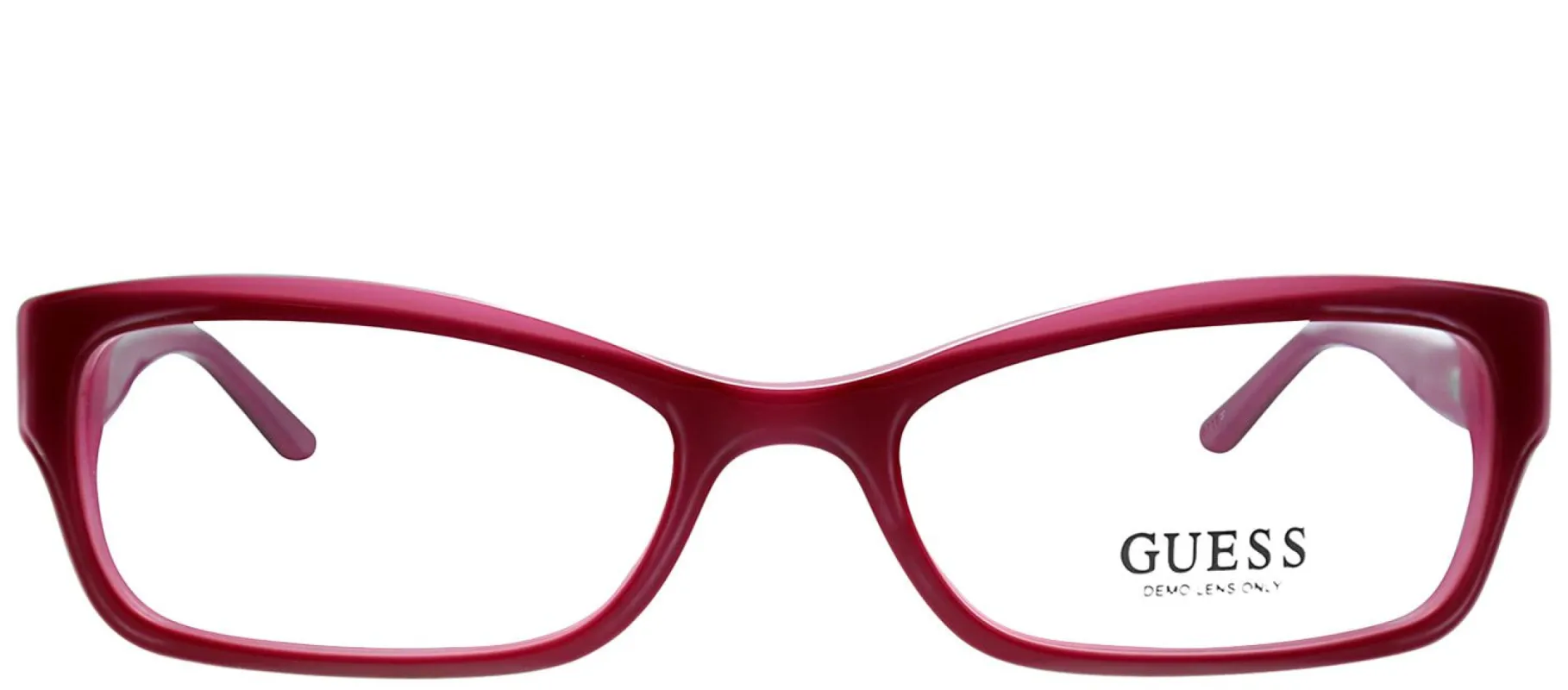 Guess GU 2261 BU Rectangle Plastic Burgundy/ Red Eyeglasses with Demo Lens made by Gaffos