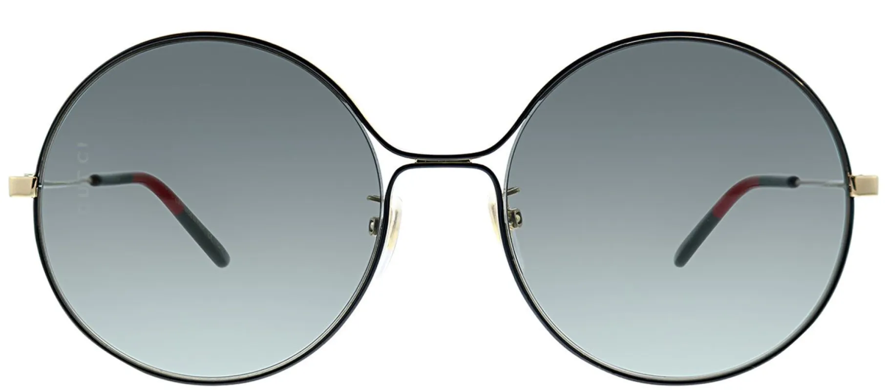 Gucci GG 0395S 001 Round Metal Gold Sunglasses with Grey Lens sold by Gaffos