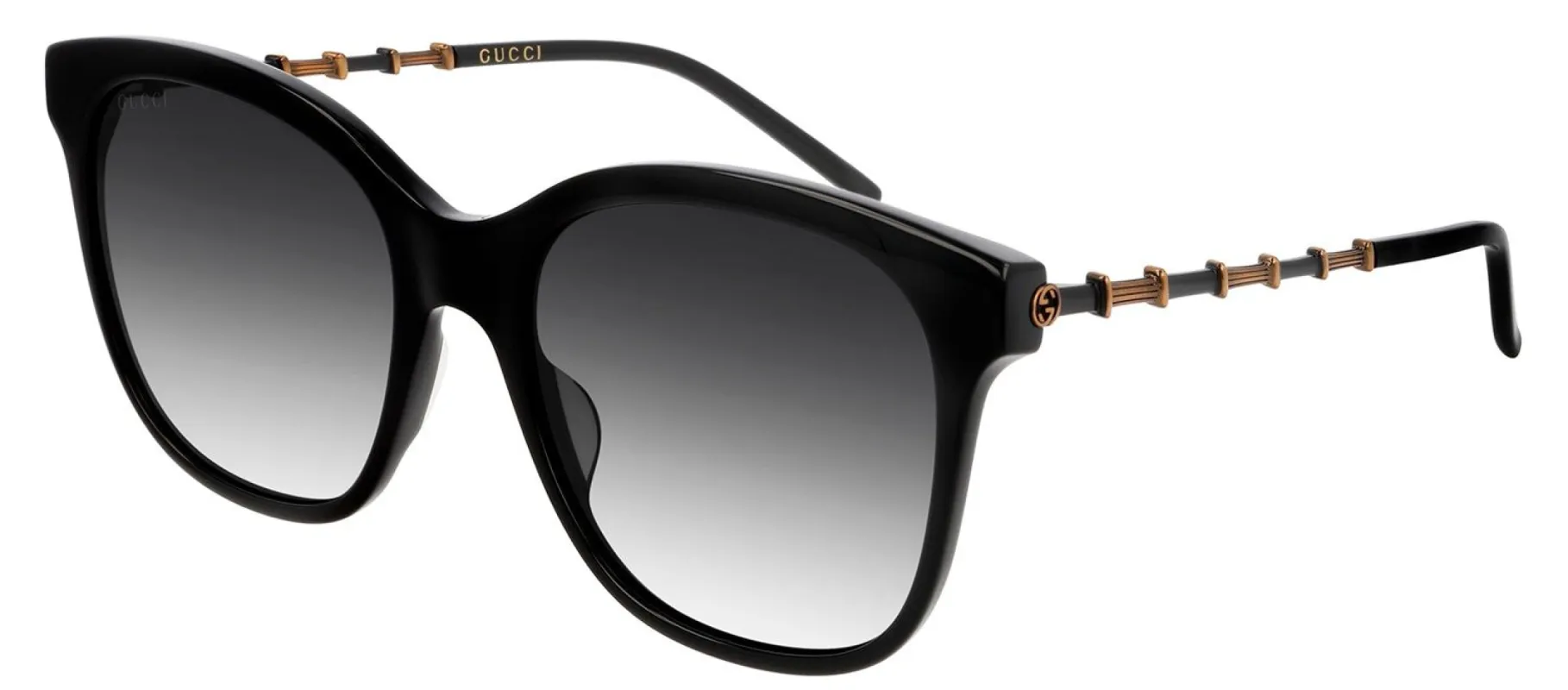 Gucci GG 0654S 001 Square Acetate Black Sunglasses with Grey Gradient Lens sold by Gaffos