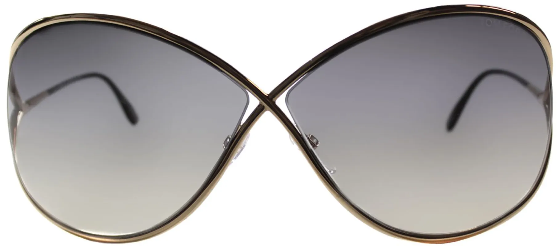 Tom Ford Miranda TF 130 28B Fashion Metal Gold Sunglasses with Grey Mirror Lens sold by Gaffos