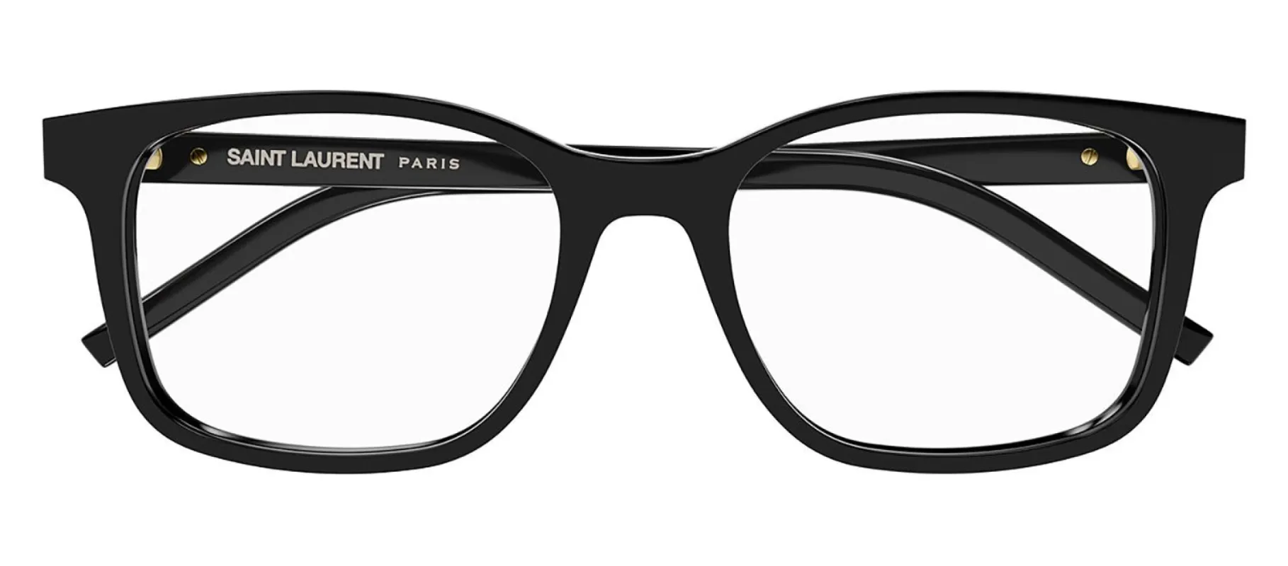 Saint Laurent MONOGRAM SL M120O 001 Rectangle Plastic Black Eyeglasses with Logo Stamped Demo Lenses sold by Gaffos