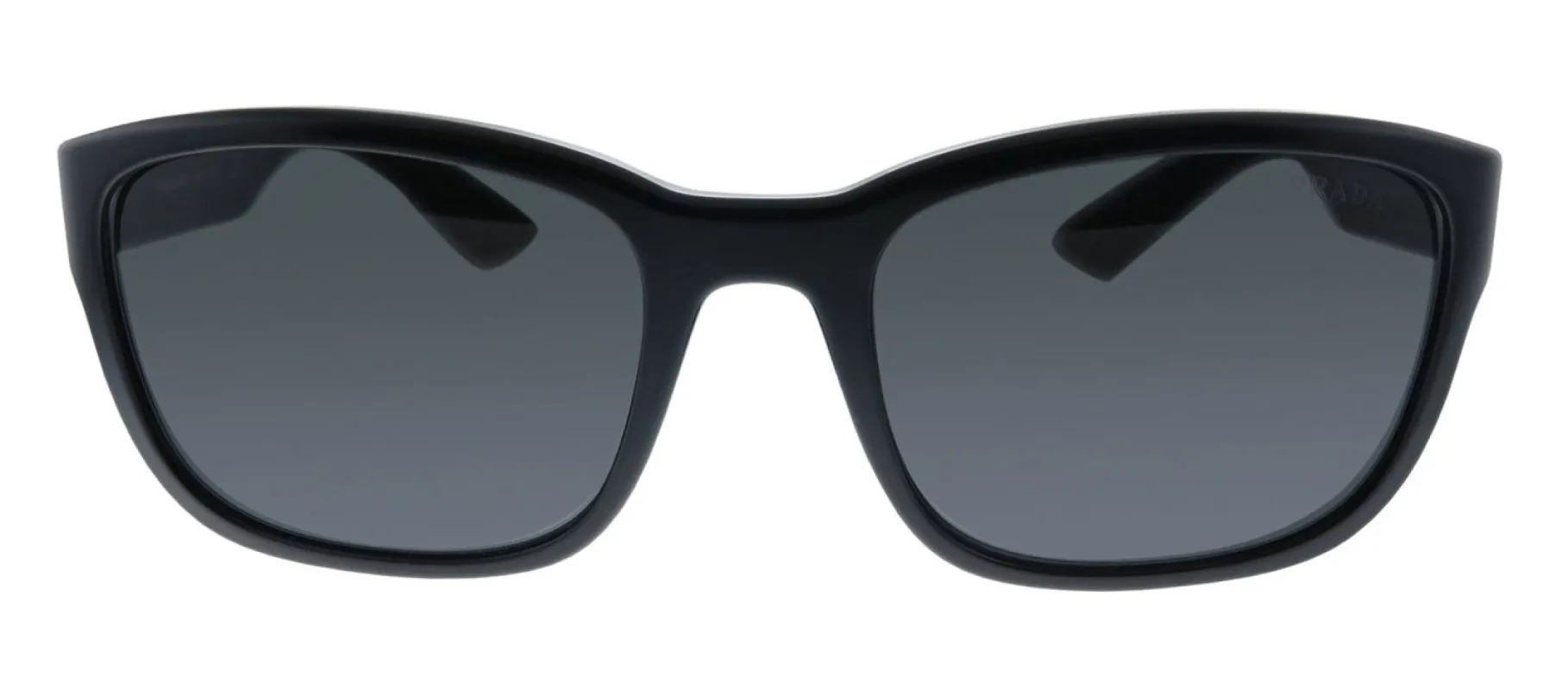 Prada Linea Rossa PS 05VS 1BO5S0 Rectangle Plastic Black Sunglasses with Grey Lens made by Gaffos