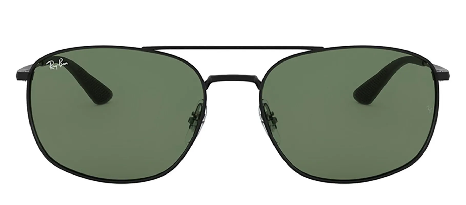 Ray-Ban RB 3654 002/71 Round Metal Black Sunglasses with Green Lens sold by Gaffos