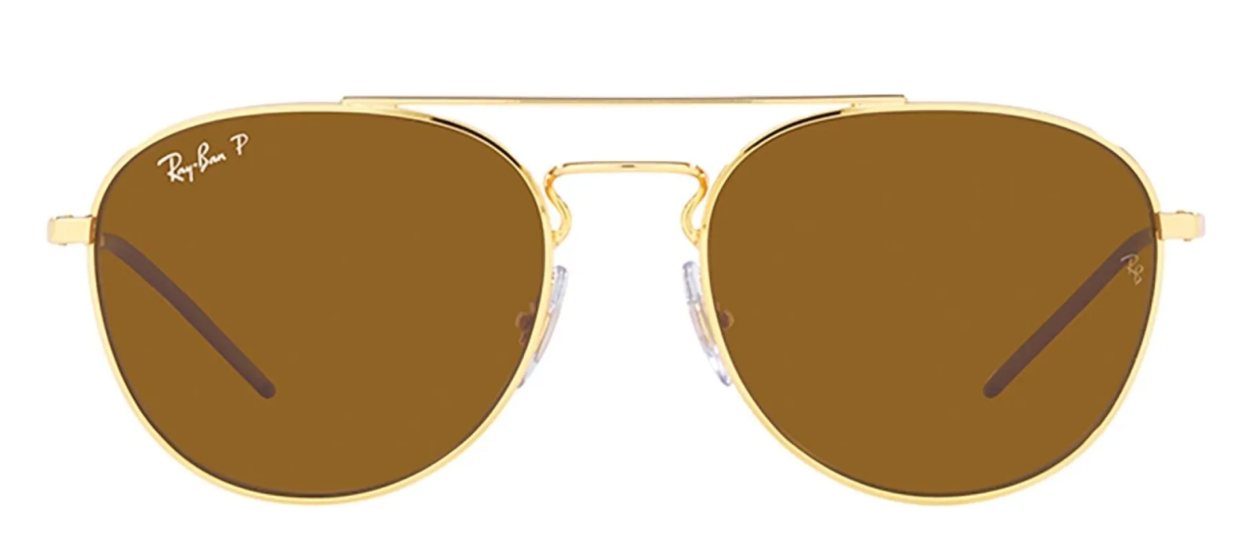 Ray-Ban RB 3589 925083 Phantos Metal Polished Gold Sunglasses with Brown Lens sold by Gaffos