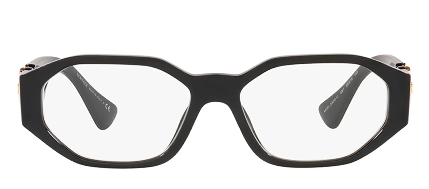 Versace VE 3320U GB1 Irregular Plastic Black Eyeglasses with Logo Stamped Demo Lenses sold by Gaffos