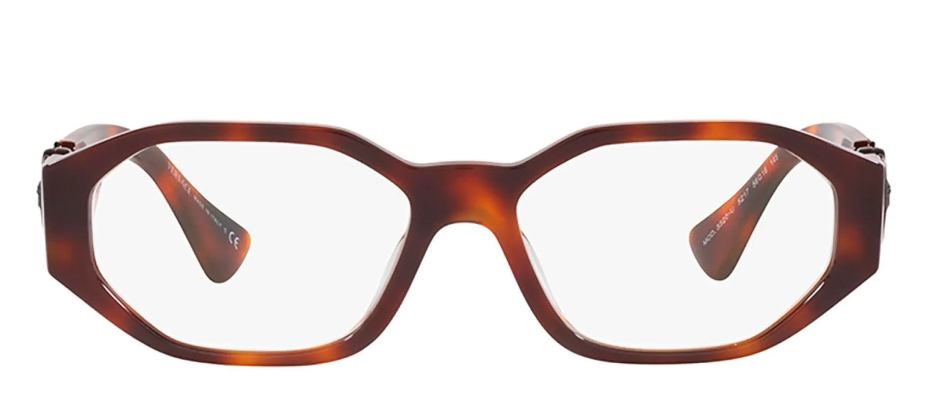 Versace VE 3320U 5217 Irregular Plastic Havana Eyeglasses with Logo Stamped Demo Lenses sold by Gaffos