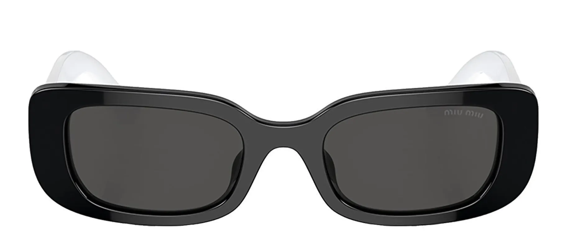 Miu Miu MU_08YS 1AB5S0 Rectangle Plastic Black Sunglasses with Dark Gray Lens sold by Gaffos