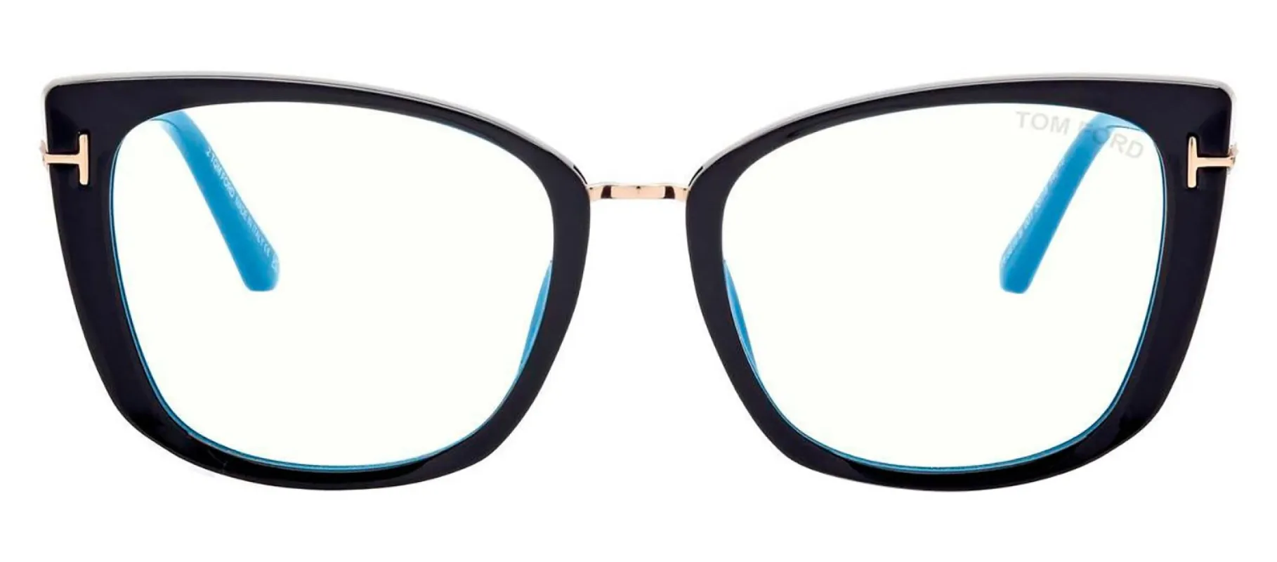 Tom Ford FT 5816-B/V 001 Cat-Eye Plastic Black Eyeglasses with Logo Stamped Demo Lenses sold by Gaffos