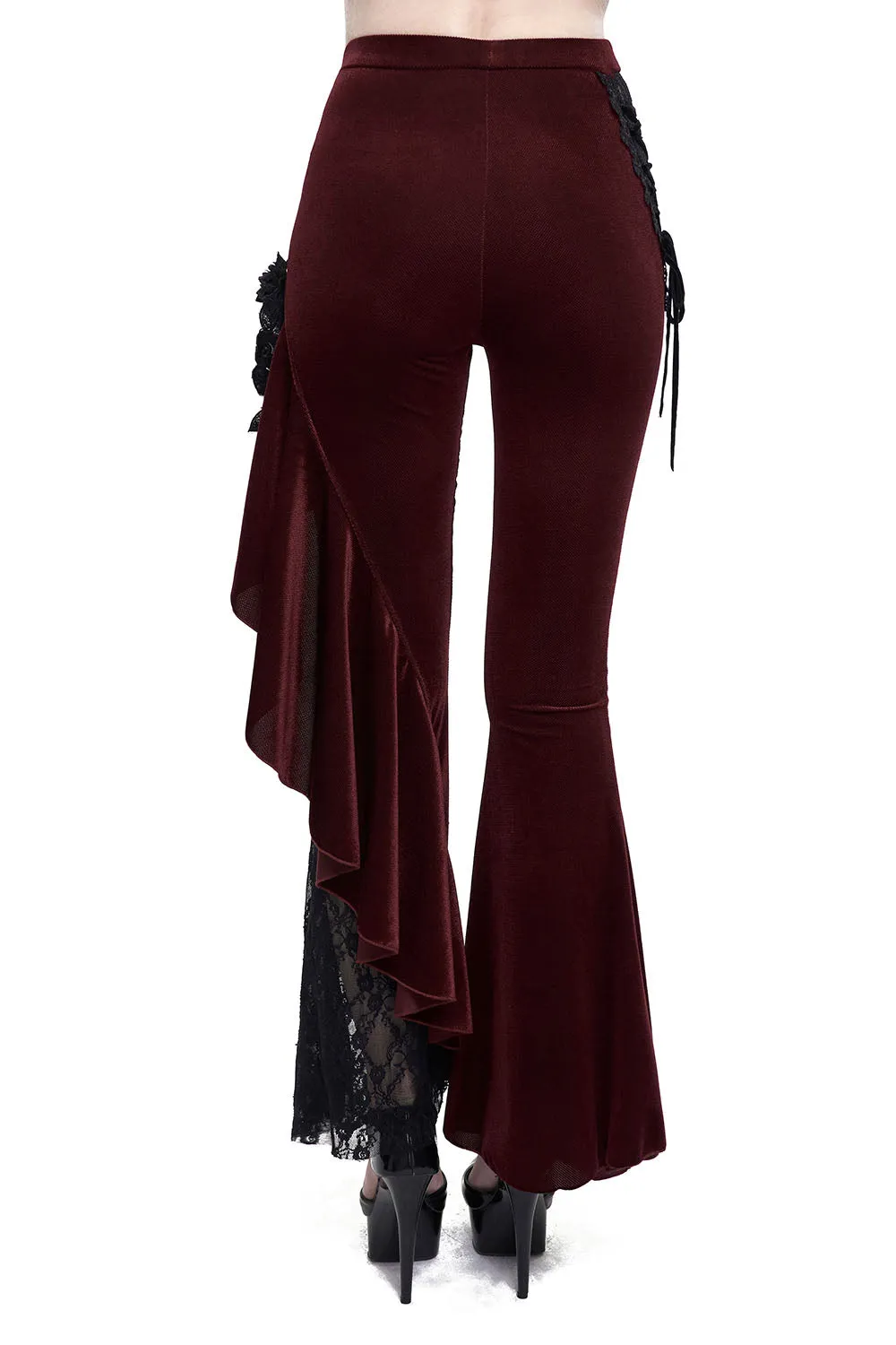 Red Wine Velvet Bell Bottoms sold by Vampire Freaks product image thumbnail 4
