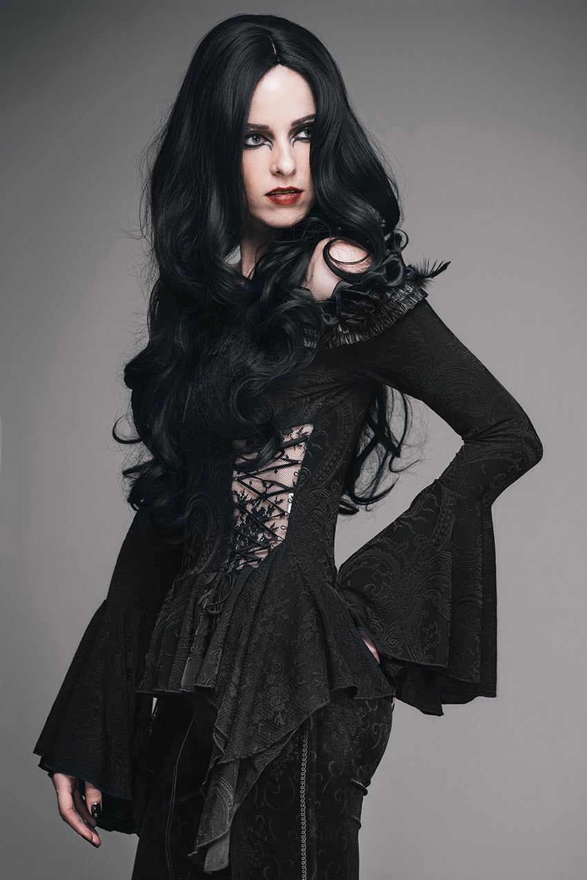 Gothic Coquette Off Shoulder Top sold by Vampire Freaks