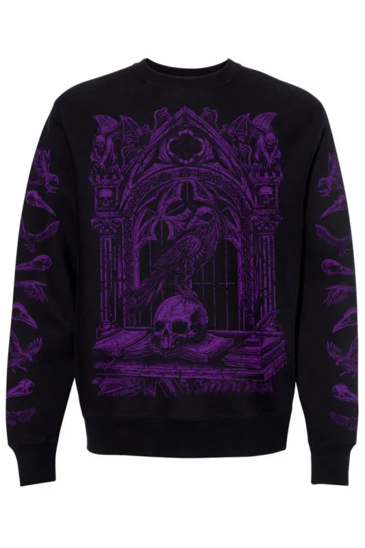 Quoth the Raven Sweatshirt [PURPLE] sold by Vampire Freaks