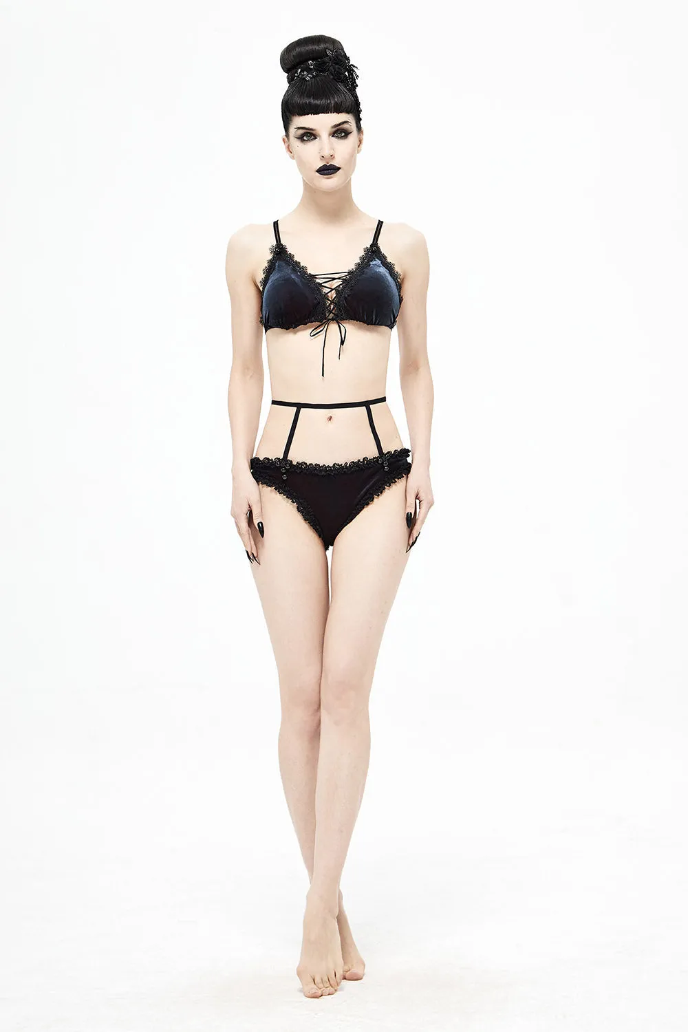 Beach Goth Velvet Bikini Set sold by Vampire Freaks product image thumbnail 4