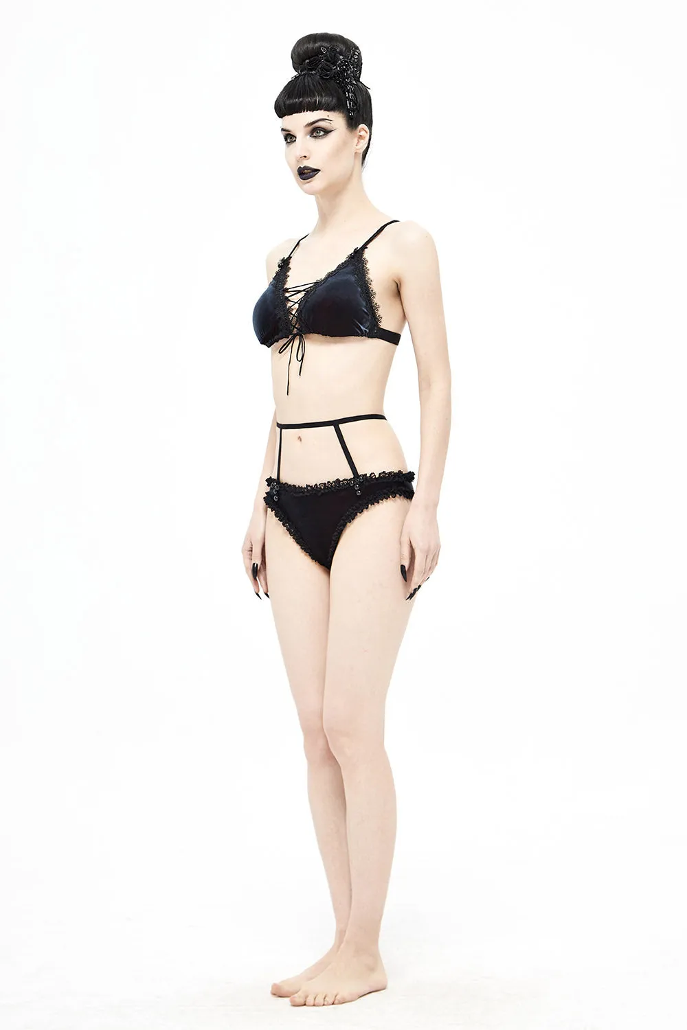 Beach Goth Velvet Bikini Set sold by Vampire Freaks product image thumbnail 5