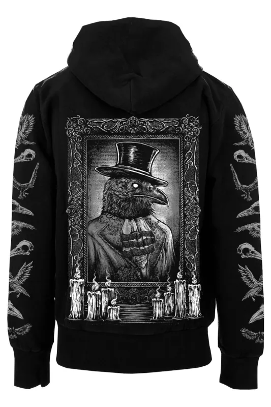 Victorian Goth Gentleman Crow Hoodie w/ Raven Sleeves sold by Vampire Freaks