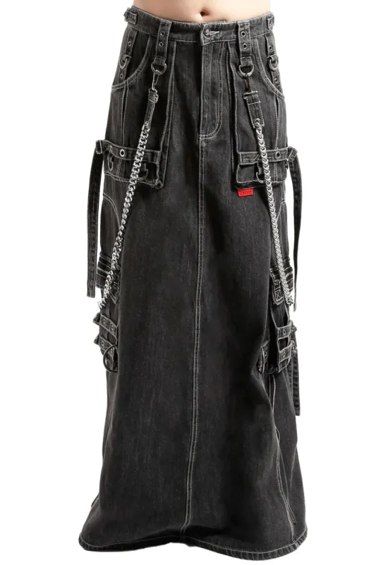 Tripp NYC Strength Skirt [BLACK DENIM] sold by Vampire Freaks