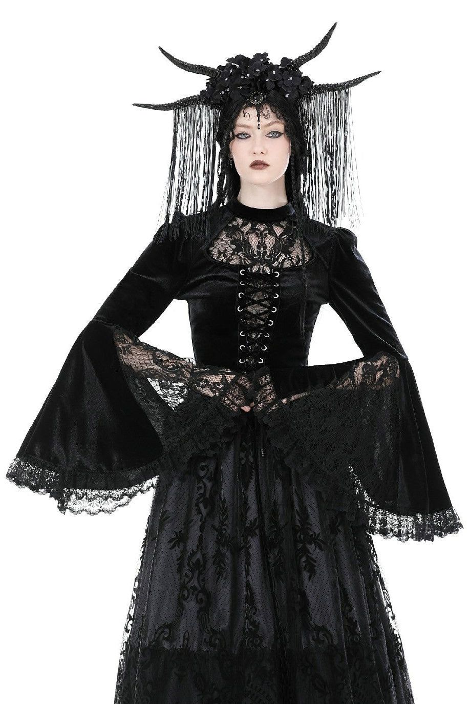Nigh Sabbath Velvet Victorian Top sold by Vampire Freaks