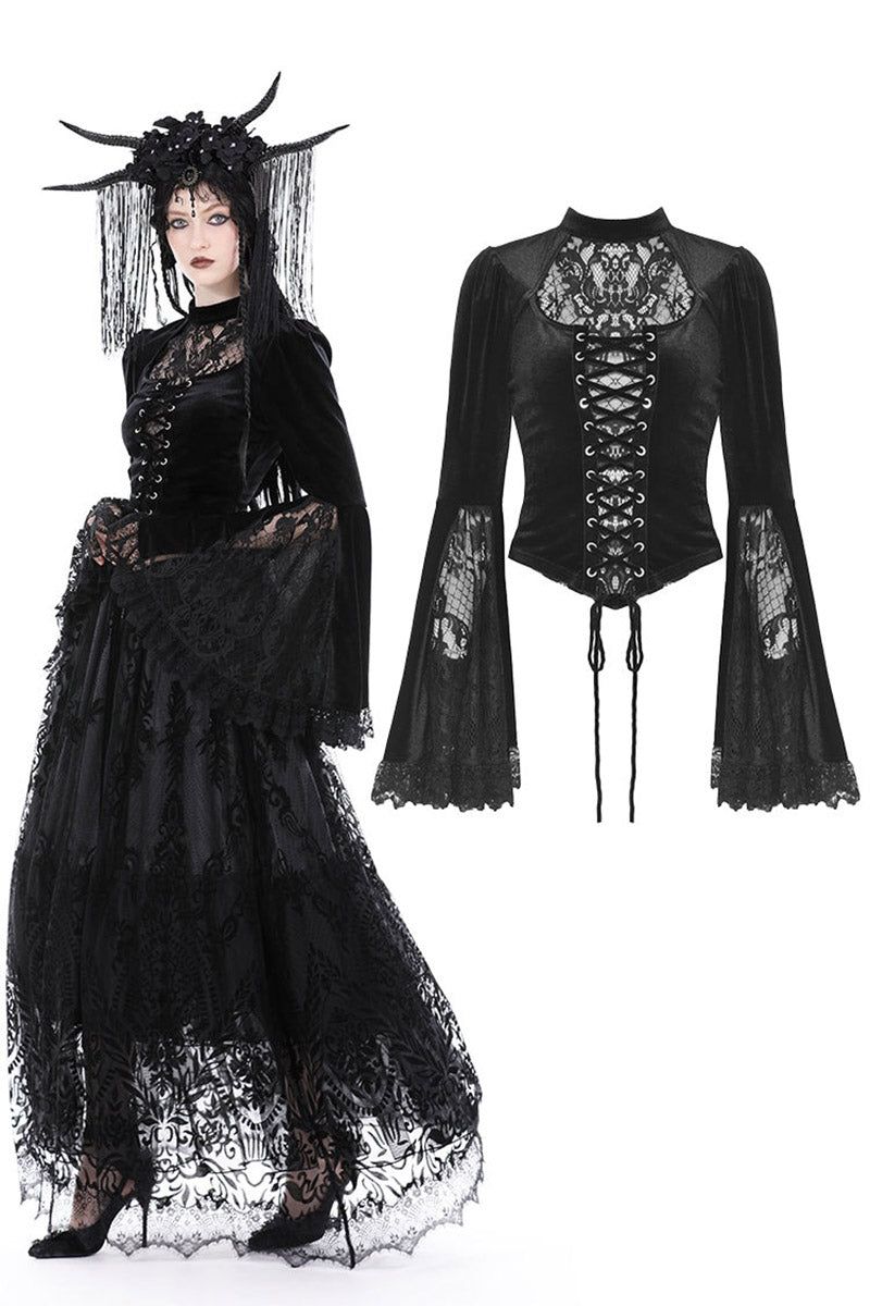 Nigh Sabbath Velvet Victorian Top sold by Vampire Freaks product image thumbnail 5