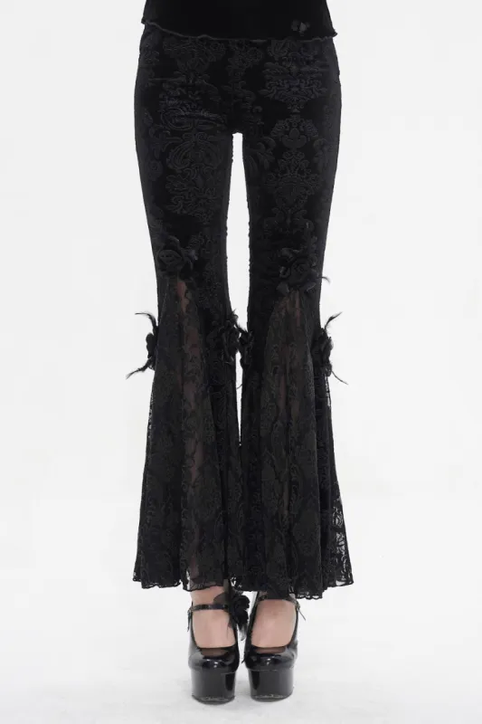 Draculette High Waisted Flares [BLACK] sold by Vampire Freaks