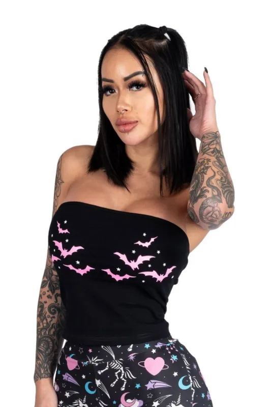Pink Bats Corset Back Tee sold by Vampire Freaks