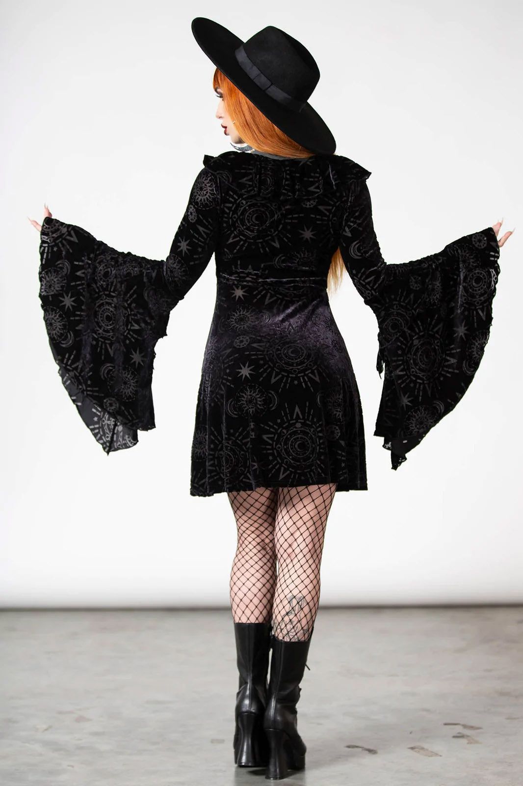 Celestite Long Sleeve Burnout Dress sold by Vampire Freaks product image thumbnail 4