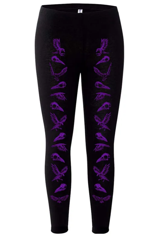 Nevermore Raven Leggings [PURPLE] sold by Vampire Freaks
