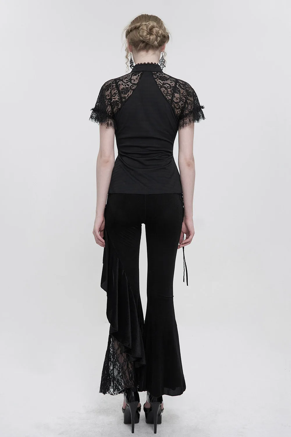 Velvet Vampire Goth Lace Flare Pants sold by Vampire Freaks product image thumbnail 5