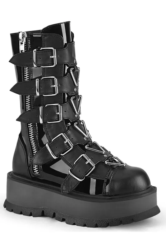 Here Comes Trouble Triangle Boots [SLACKER-160-BPT-VL] sold by Vampire Freaks