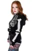 Bony Skeleton Cardigan Zip Up Sweater [BLACK/WHITE] sold by Vampire Freaks
