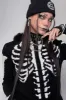 Bony Skeleton Cardigan Zip Up Sweater [BLACK/WHITE] sold by Vampire Freaks