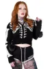 Bony Skeleton Cardigan Zip Up Sweater [BLACK/WHITE] sold by Vampire Freaks