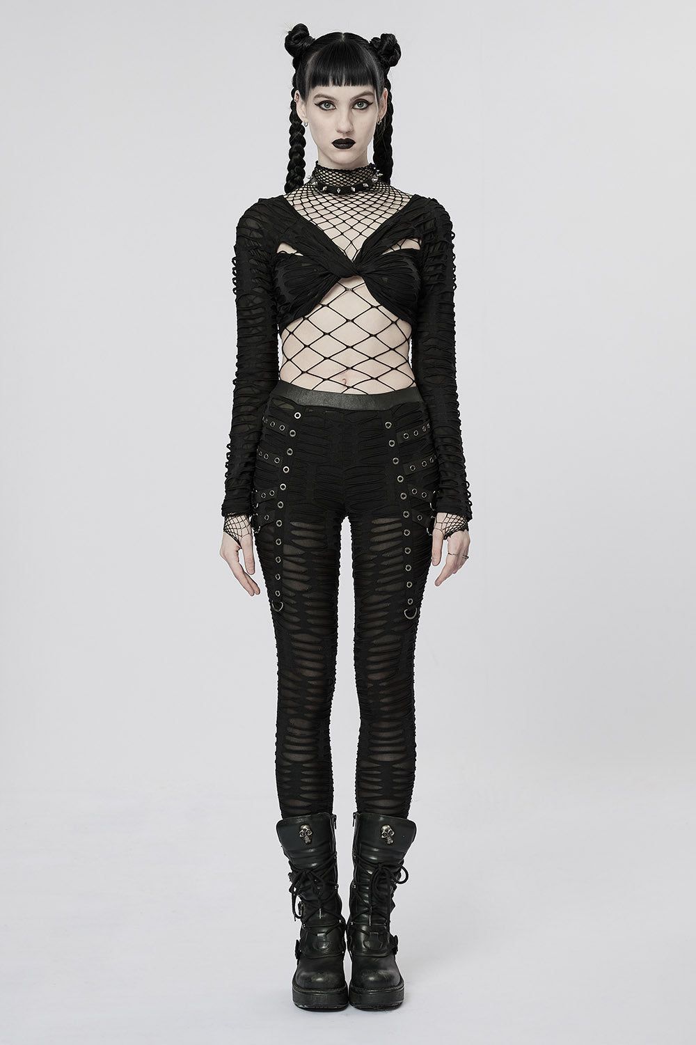 Eat My Dust Distressed Leggings sold by Vampire Freaks product image thumbnail 3