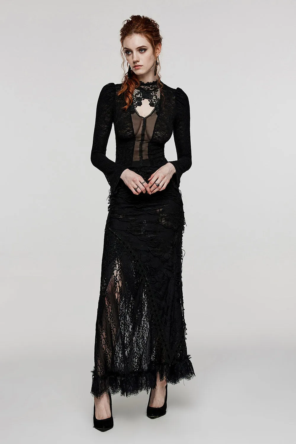 Poetic Woe Keyhole Blouse sold by Vampire Freaks product image thumbnail 5