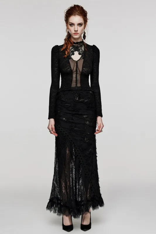 Poetic Woe Keyhole Blouse sold by Vampire Freaks