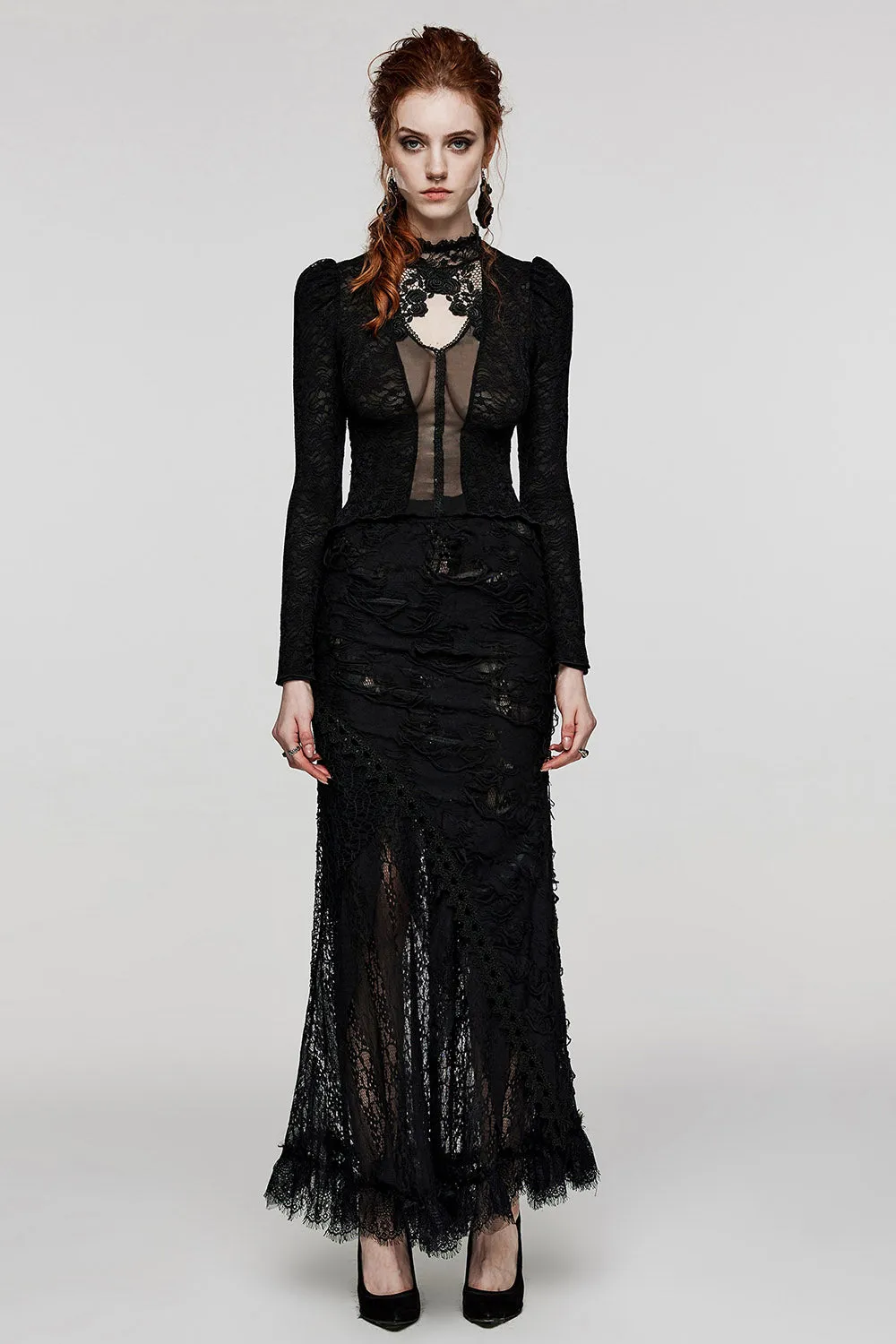 Poetic Woe Keyhole Blouse sold by Vampire Freaks