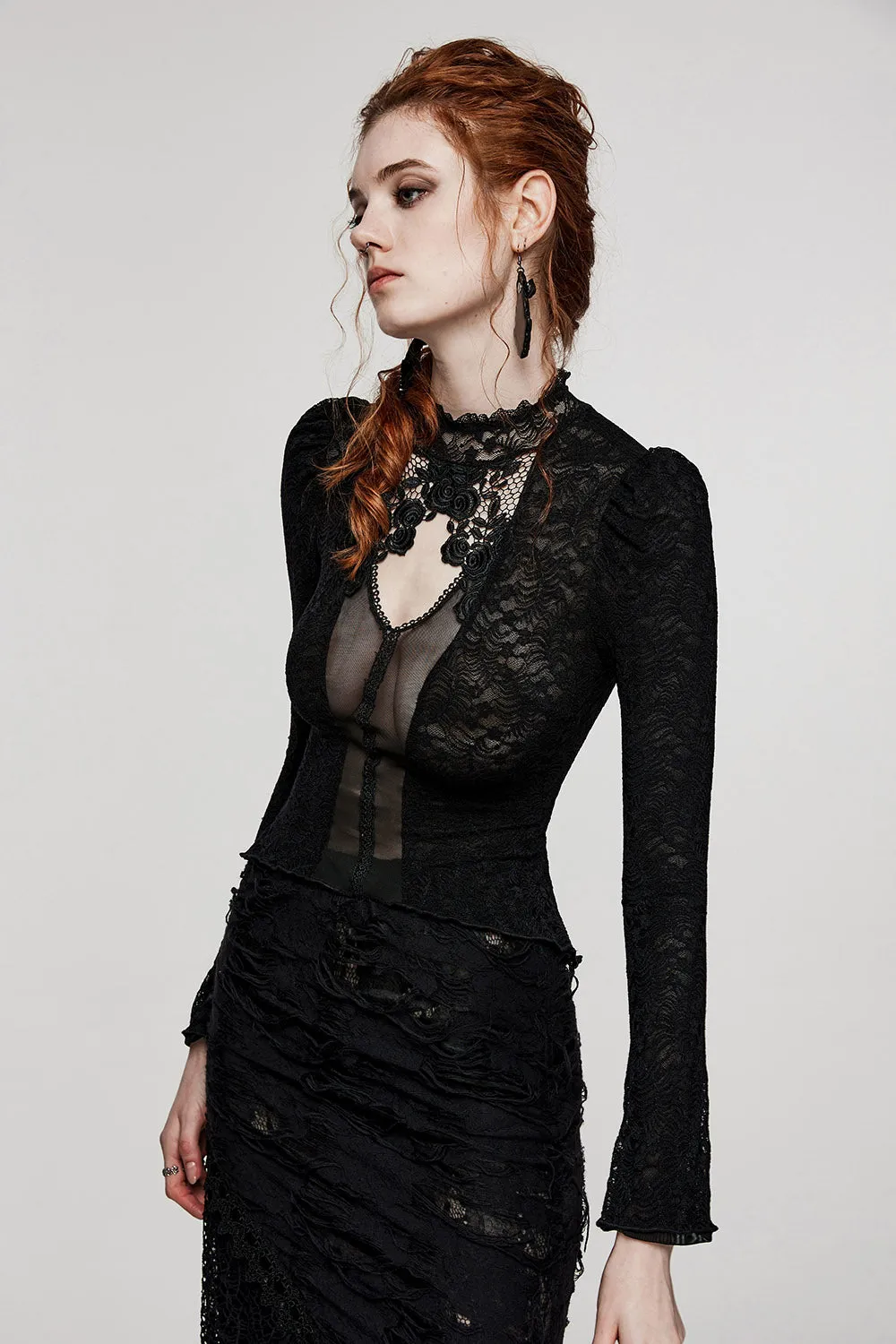 Poetic Woe Keyhole Blouse sold by Vampire Freaks product image thumbnail 2