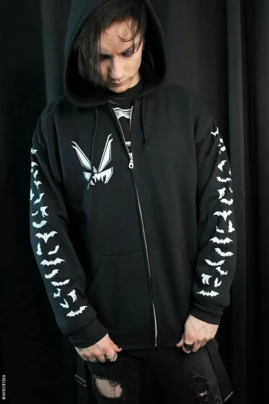 VF Bat Sleeves Zipper Hoodie sold by Vampire Freaks