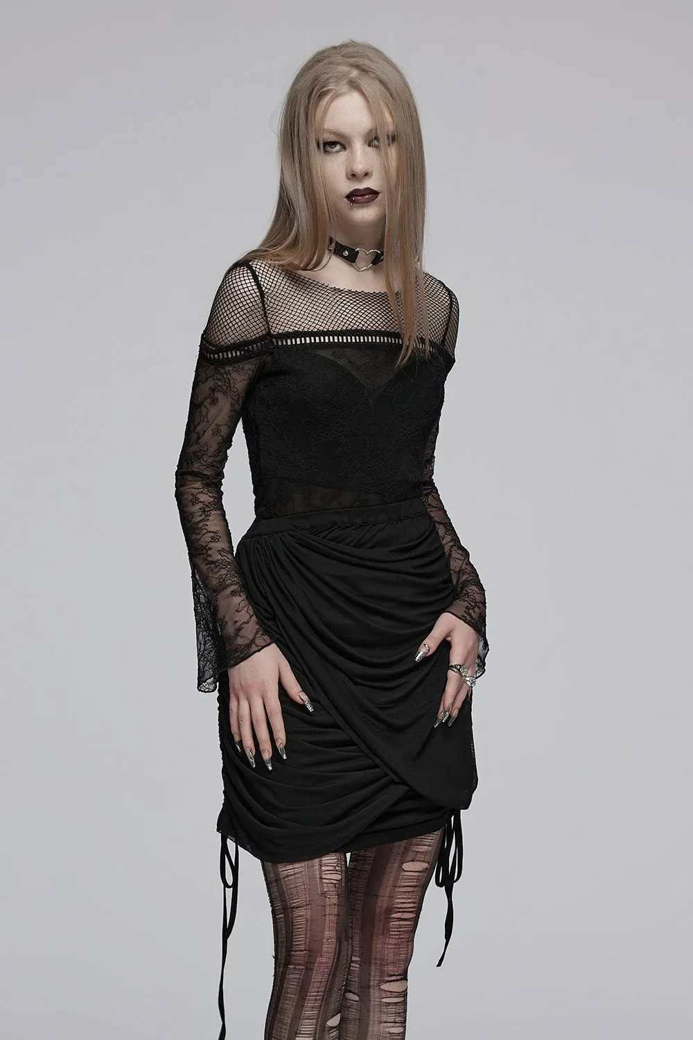 Darkness Divine Opaque Lace Top sold by Vampire Freaks product image thumbnail 5