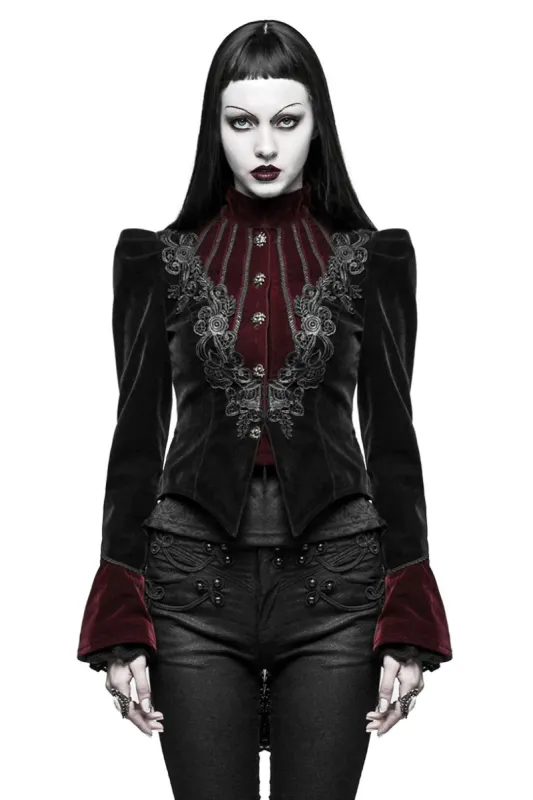 Vampress Velvet Tailcoat [BLACK/RED] sold by Vampire Freaks