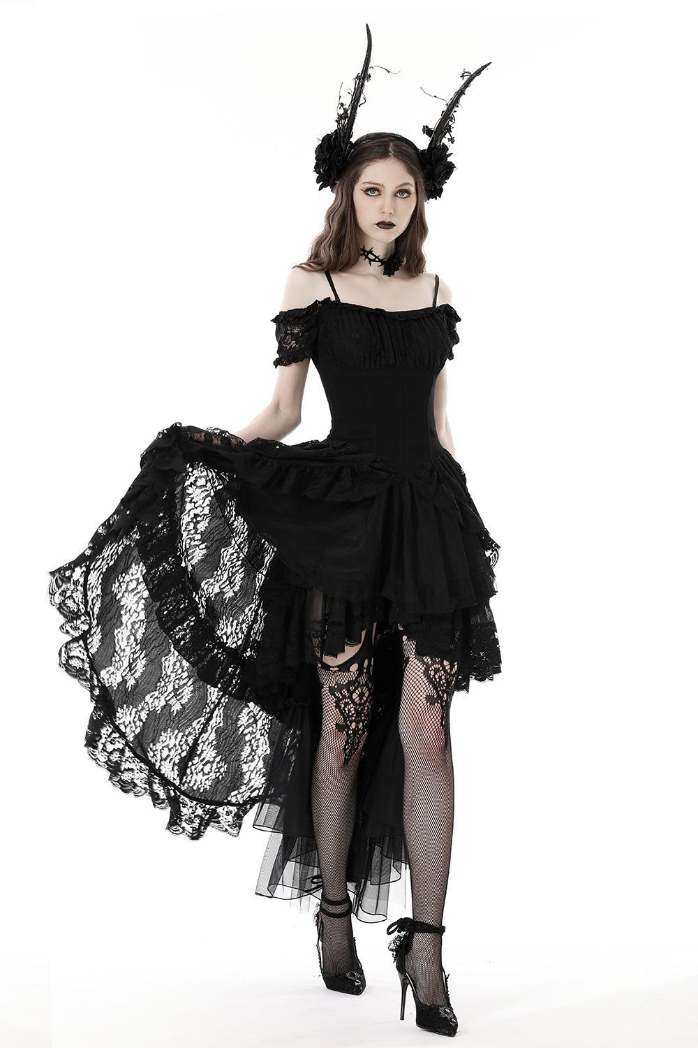 Romantic Ruffles High Low Dress sold by Vampire Freaks