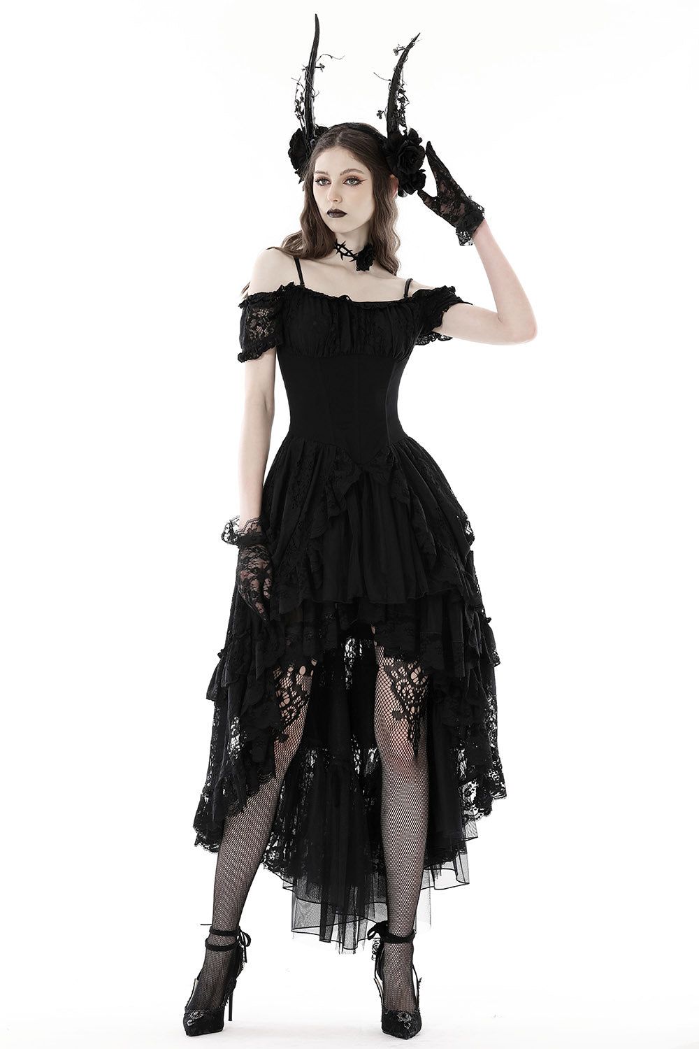 Romantic Ruffles High Low Dress sold by Vampire Freaks product image thumbnail 2