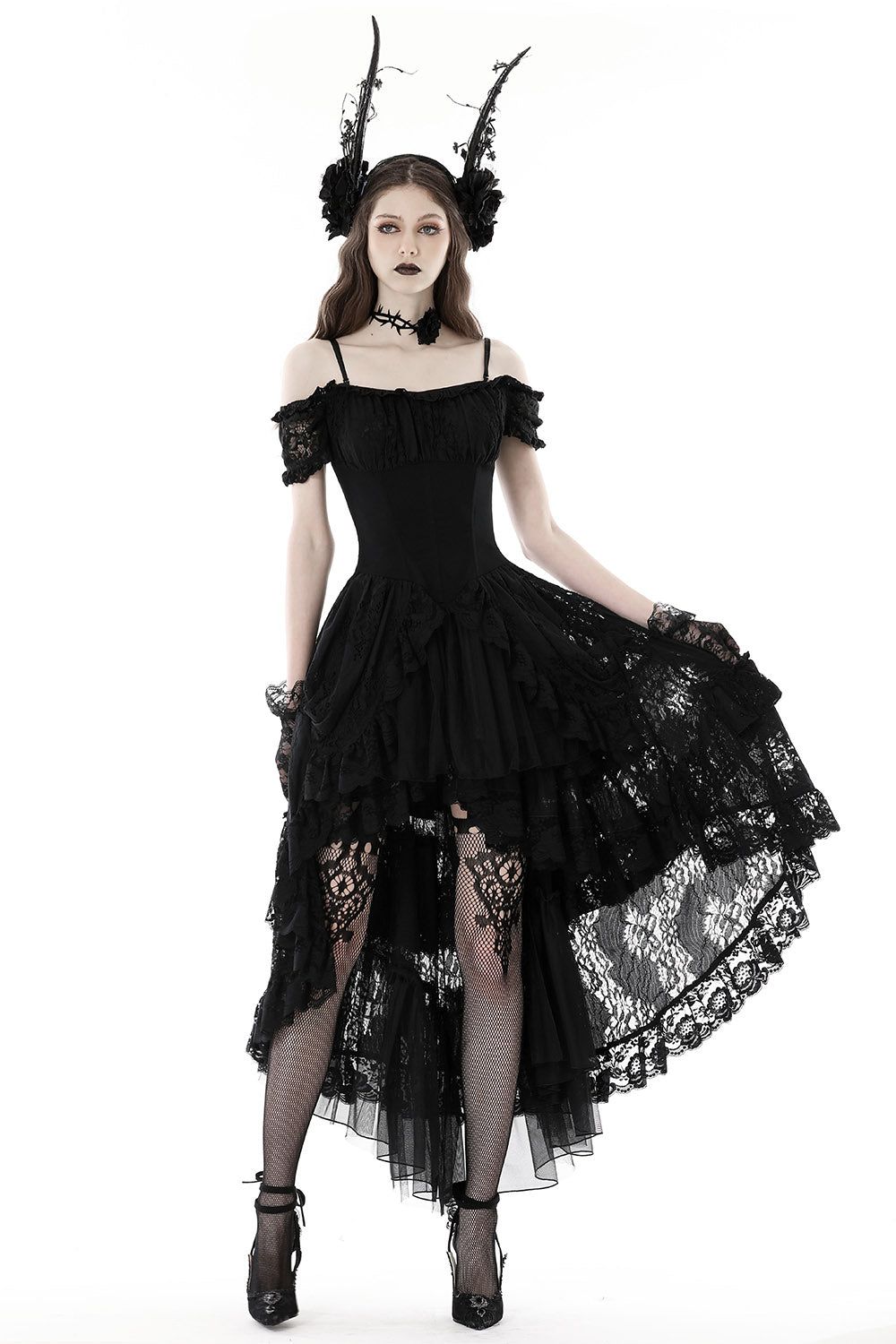 Romantic Ruffles High Low Dress sold by Vampire Freaks product image thumbnail 4