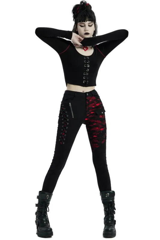 Bloodletting Black Denim Distressed Pants sold by Vampire Freaks