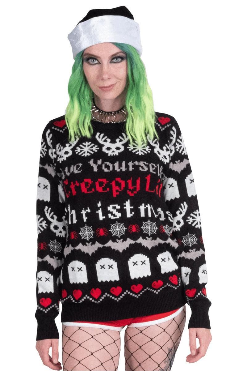Creepy Lil Christmas Knit Sweater sold by Vampire Freaks
