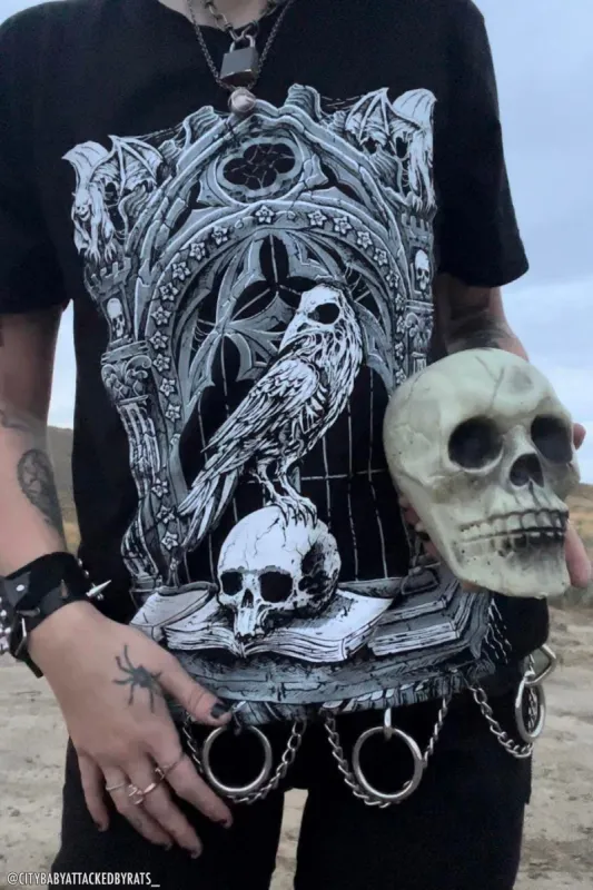 Quoth the Raven Tee [GRAY] [Multiple Styles Available] sold by Vampire Freaks