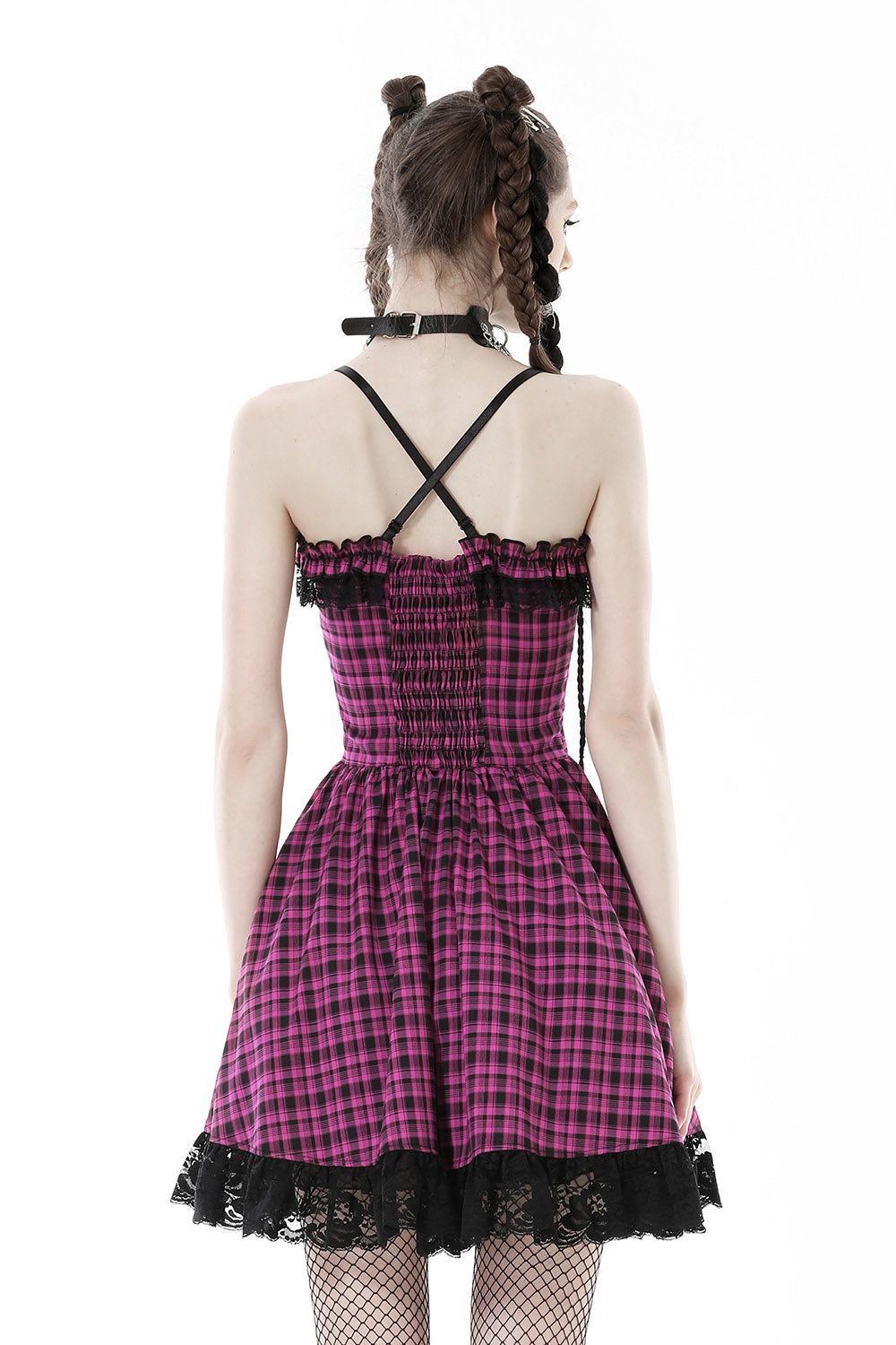 Pink Death Plaid Dress sold by Vampire Freaks product image thumbnail 3