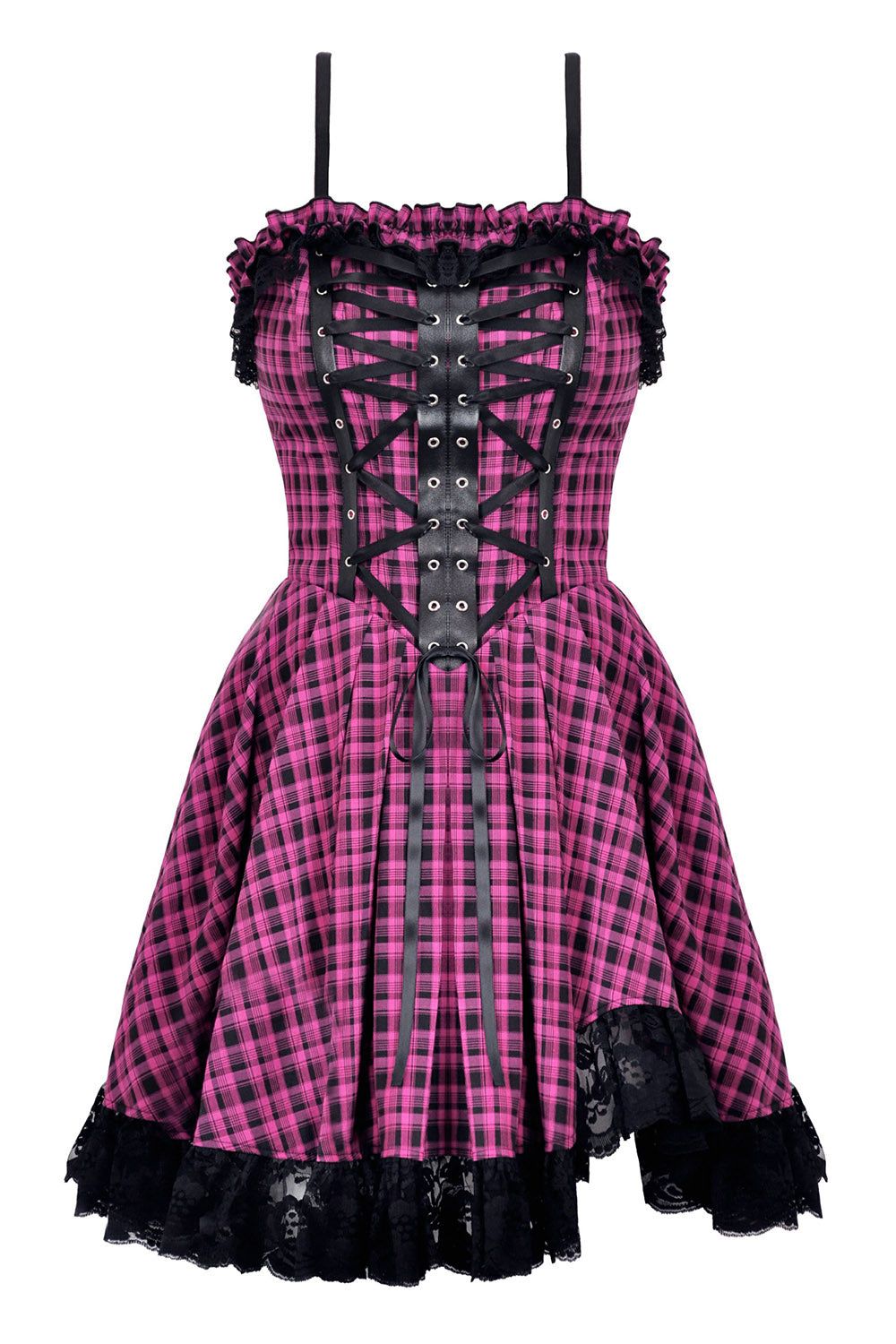 Pink Death Plaid Dress sold by Vampire Freaks product image thumbnail 4
