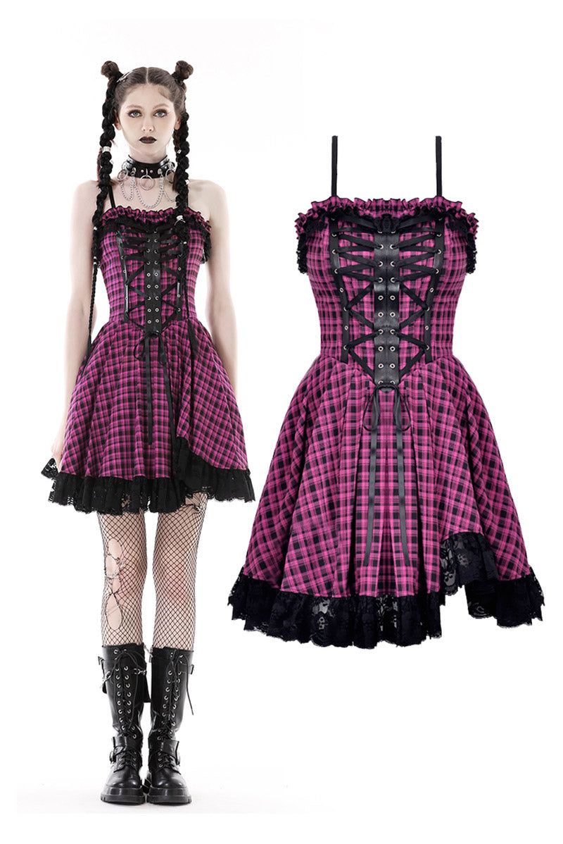 Pink Death Plaid Dress sold by Vampire Freaks product image thumbnail 2