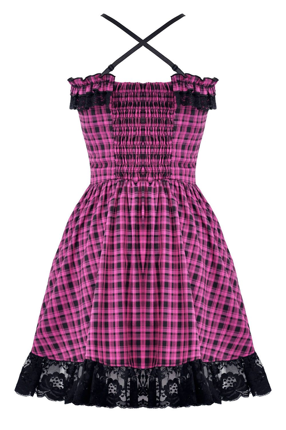 Pink Death Plaid Dress sold by Vampire Freaks product image thumbnail 5